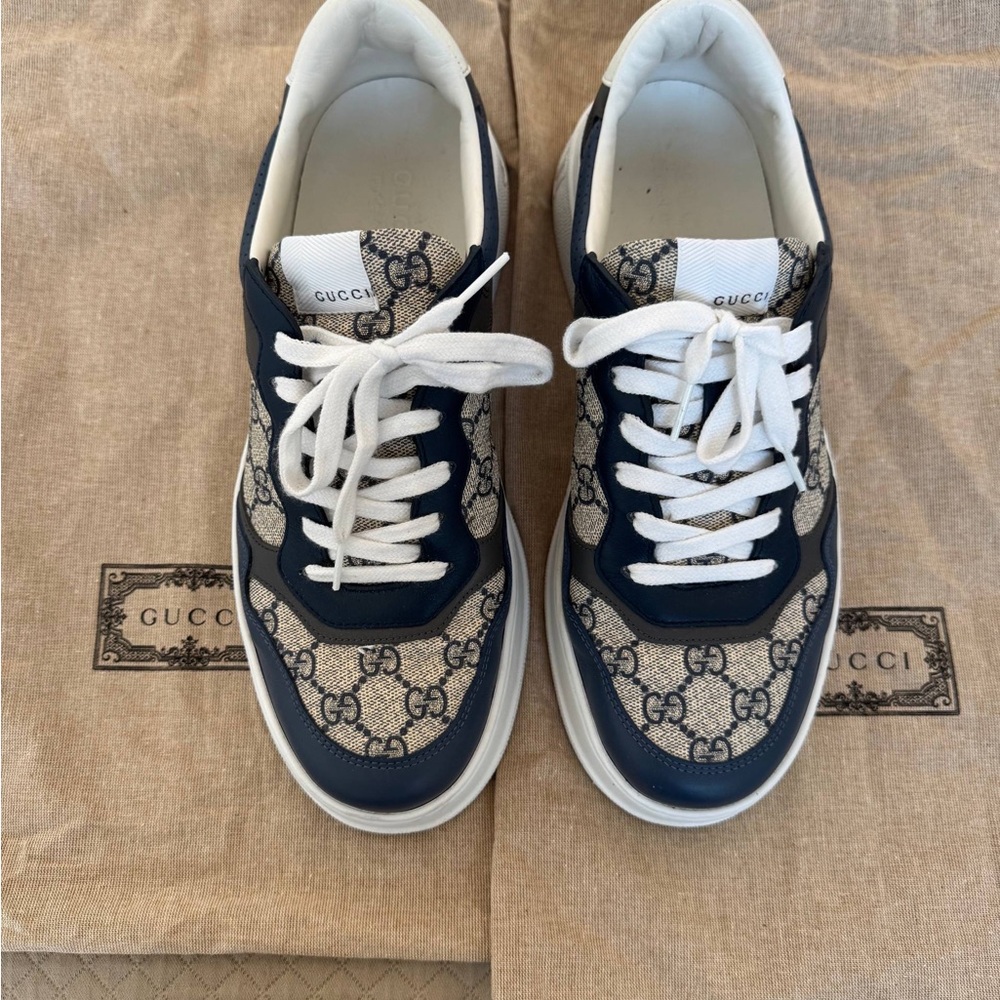 Gucci Navy and White Sneakers